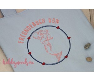 Stickserie - Meerjungfrau Redwork